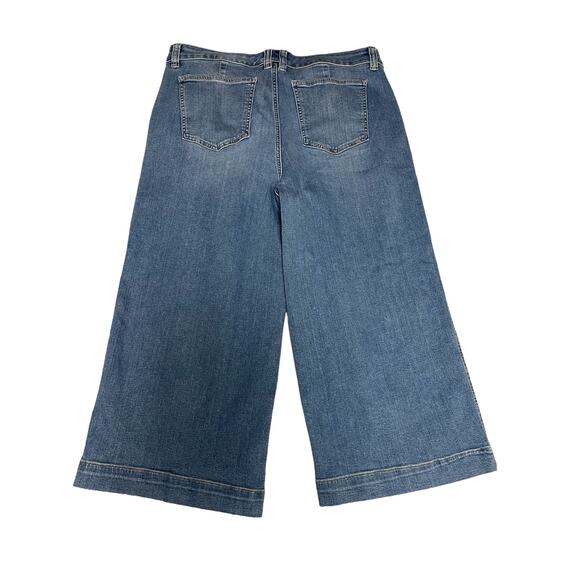 Chaps Denim Wide Leg Trouser style Cropped jeans, Soft Silky Stretch, Ladies 16 - Picture 2 of 4